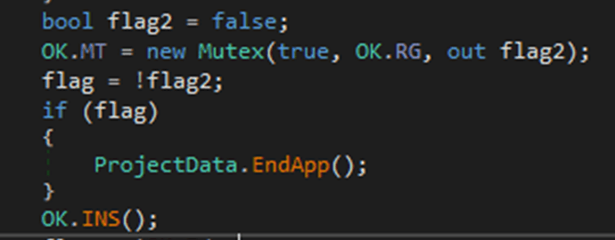 Figure 18 Ok.ko() will create a Mutex