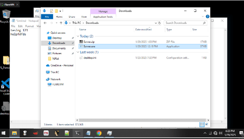 Figure 6 Victim's machine POV - Victim machine